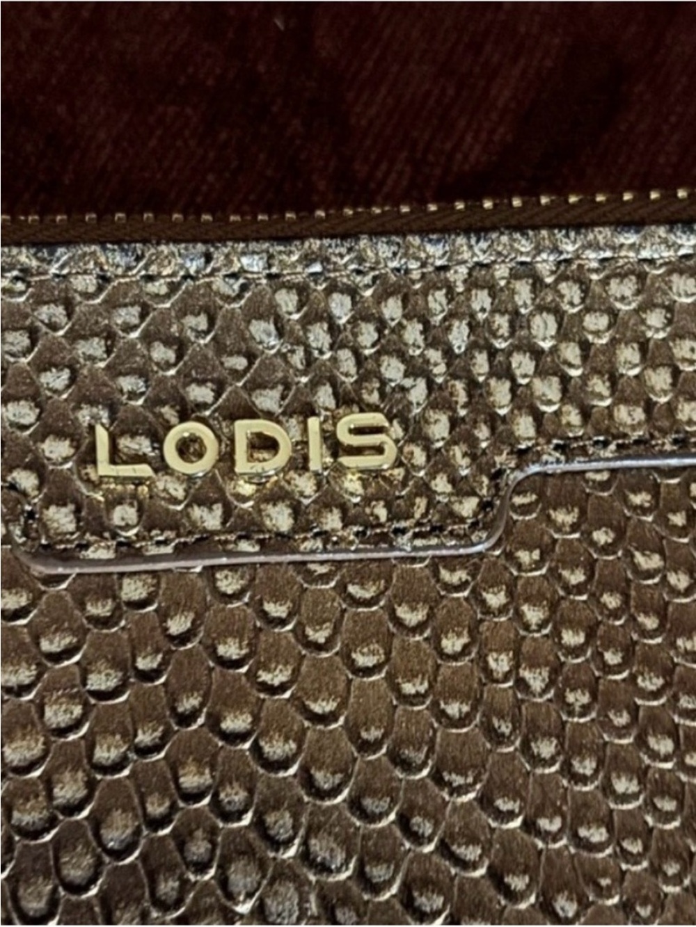 Lodis snakeskin embossed wristlet wallet bag - Picture 10 of 11